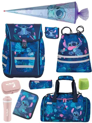 Produktbild von McNeill Ranzen-Set 10-teilig DISNEY STITCH Schulranzen Set mit Schultüte / Zuckertüte und Sporttasche