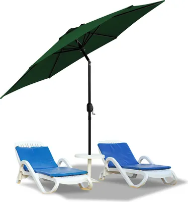 Zdjęcie produktu dla Aopunly – okrągły parasol z korbą, składany, żelazny, balkonowy, z regulacją nachylenia, 270 cm, zielony