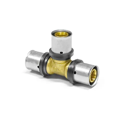 Produktbild von THPRESS Pressfitting T-Stück gleiche Abgänge TH Kontur, Größe 20x2, Messing
