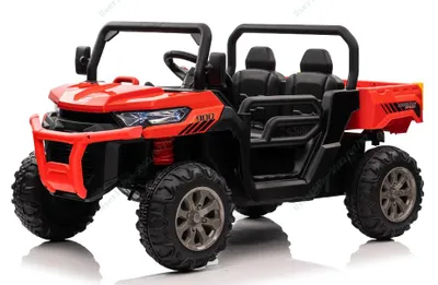 Produktbild von KOMFOTTEU Kinder Elektroauto, 2-Sitzer Kinderauto mit Kippbett, Schaufel & Fernbedienung & Musik & Scheinwerfer & Hupe, 12V Kinderfahrzeug mit Slow-Start-Funktion & Sicherheitsgurt (Rot)