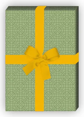 Produktbild von Vintage Kreis Geschenkpapier im geometrischen Retro Design, grün - G8328, 32 x 48cm