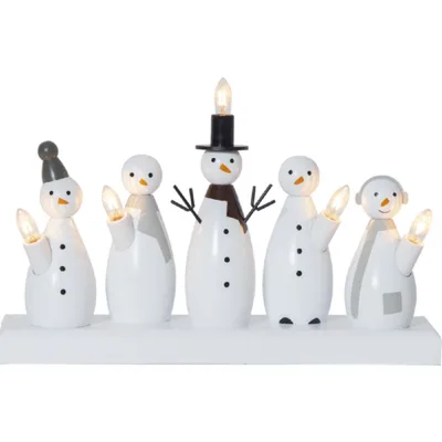 Produktbild von Dekoleuchte Snowman, Holz, weiß