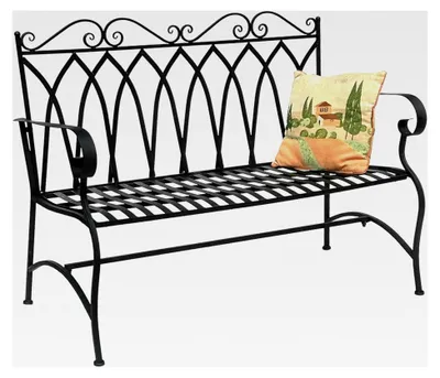 Produktbild von Gartenbank Metall 2-Sitzer Wetterfest Dunkelbraun 120 cm