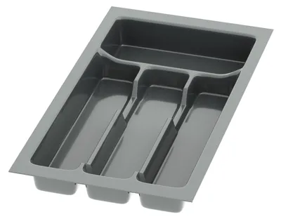 Produktbild von Sossai Besteckeinsatz Divio für Schubladen 30cm | 23 x 43 cm | Anthrazit Besteckkasten Schubladeneinsatz