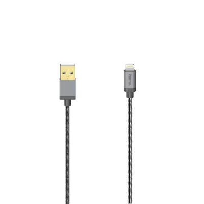 Immagine prodotto di Cavo HAMA Elite spina USB-A - spina Lightning, 0,75 m, metallo, antracite, per iPhone/iPad
