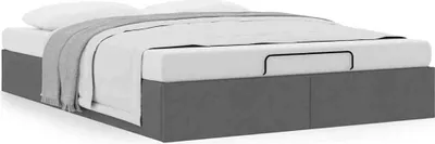 Produktbild von Ottoman-Bett ohne Matratze Dunkelgrau 140x190 cm Stoff