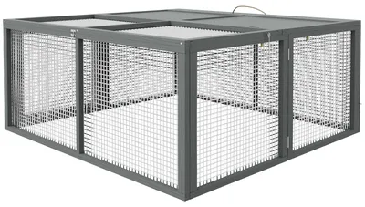 Produktbild von Zusammenklappbarer Tierkäfig für Kleintiere | Farbe: Grau | Abmessungen: 105x110x50 cm