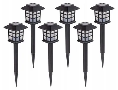 Image de Verk 12401 : Lot de 6 lampes LED solaires pour jardin, avec détecteur de crépuscule