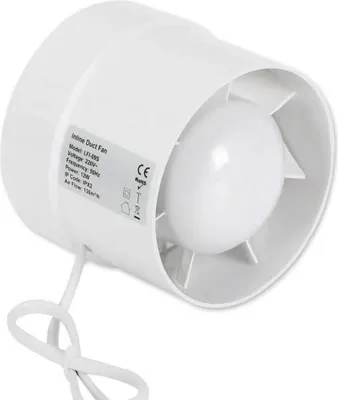 Produktbild von 100 mm Universal-Badlüfter, Rohrventilator mit Kugellager-Motor, Abluftventilator für Bad und Küche, weiß