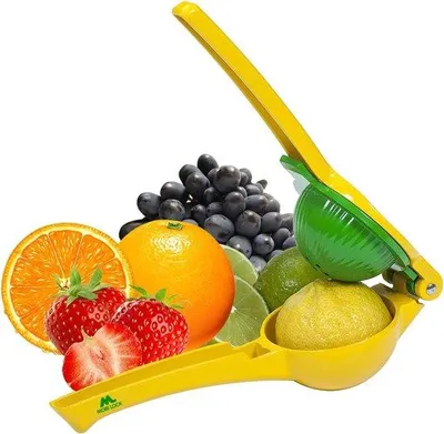 Produktbild von Famanu Citruspressen Handpresse aus Edelstahl - Mit Rezeptguide