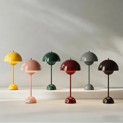 Produktbild von Kabellos Nachttischlampen, LED Tischlampe, Touch Dimmbare kuppelförmige Tischleuchte, 3 Lichtfarben Pilzlampe, Schreibtischlampe, Dekotischlampe, Grau