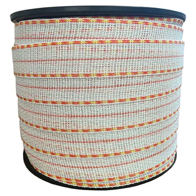 Produktbild von Weidezaunband Premium - weiß/gelb/orange - 200 m, 42 mm, 6+15 Niro - Kombiband