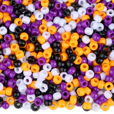 Produktbild von Bastelperlen Pony Beads - 1000 Stück - für Armbänder und Schmuckherstellung - Mehrfarbig