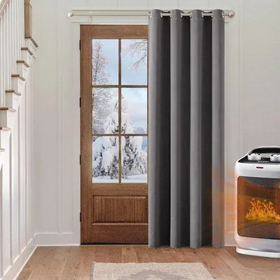 Obrázek produktu pro Zatemňovací závěs, šedá barva, rozměry 215 x 140 cm - Ochrana proti teplu a termoizolační závěs do obývacího pokoje a ložnice