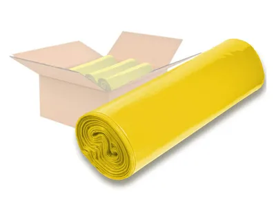 Produktbild von 250x LDPE-Müllsäcke 120 L 700 x 1100 mm Typ 60 = 32 my Regenerat gelb