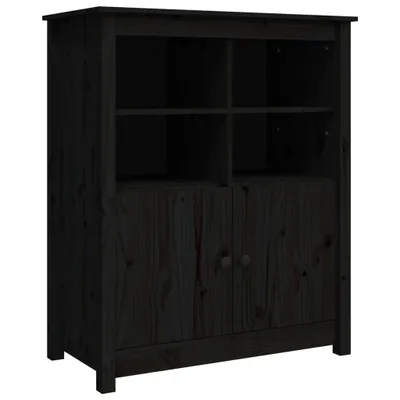 Produktbild von Sideboard Schwarz 83x41,5x100 cm Massivholz Kiefer