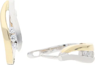 Produktbild von Creolen Gold und Weißgold 333 Zirkonia JL10-06-2314 JuwelmaLux