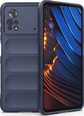 Produktbild von Mobigear Bumpy  POCO X4 Pro 5G Hülle Flexibles TPU Backcover - Dunkelblau