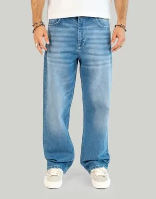 Image de Homeboy - Pantalon baggy en denim vintage, couleur bleu, taille 27/30