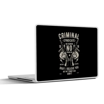 Produktbild von MuchoWow® Laptop Aufkleber Sticker Cover Mancave - Waffen - Verbrechen - Vintage 36.5x27.5 cm - Laptop-Sticker