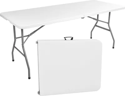 Obrázek produktu pro Cateringový stůl FETA WHITE skládací v kufru 180 cm bílý
