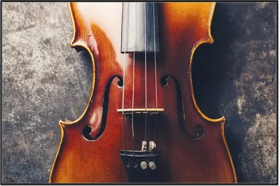 Produktbild von Wallario Wandbild Nahaufnahme einer alten Violine, Größe: 61 x 91,50 cm, Poster mit schwarzem Aluminiumrahmen
