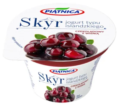 Zdjęcie produktu dla Skyr jogurt typu islandzkiego czekoladowy z wiśnią Piątnica 150 g