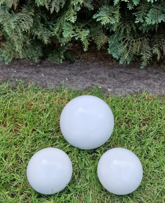 Produktbild von 3er Set Dekorationskugel 20-15-15 cm aus Edelstahl weiß matt gebürstet Dekokugel