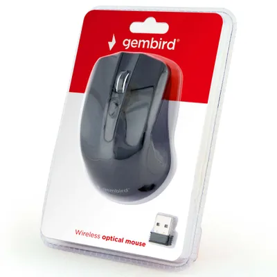 Image de GEMBIRD myš MUSW-4B-04, černá, bezdrátová, USB nano receiver