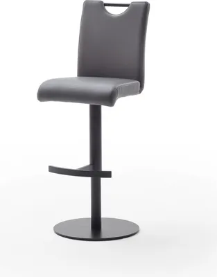 Produktbild von Alesi, Barstuhl, Griff, drehbar, höhenverstellbar, Gestell schwarz, Polyurethangrau