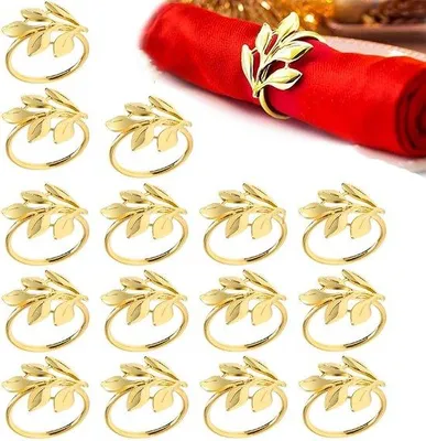 Produktbild von Goldservietringe - 18 Stück - Serviettenhalter - Tafeldekoration - Festtagsaccessoires