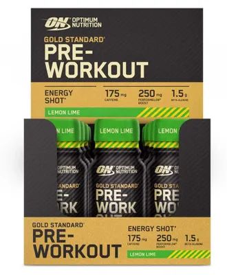 Produktbild von Optimum Nutrition Gold Standard Pre-Workout Shot (12x60ml) Lemon Lime - Pre-Workout - Pre-Workout Shots