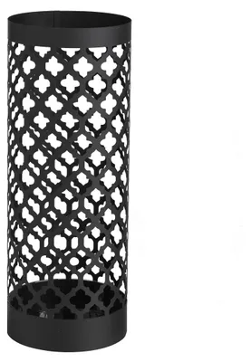 Design-Paraplyständer Metall schwarz 19x19x49 cm mit 2 Haken