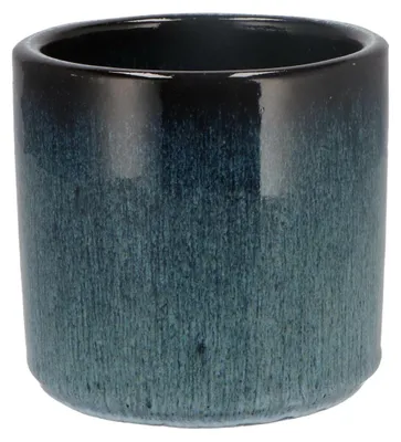 Produktbild von DK Design Blumentopf Blau Glasur - rund - blau - 12x13cm - ombre