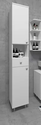 Produktbild von VCM Holz Badezimmerschrank | Badmöbel | Hochschrank | Badschrank | Maße ca. H. 185 x B. 30 x T. 31 cm - Nilosi