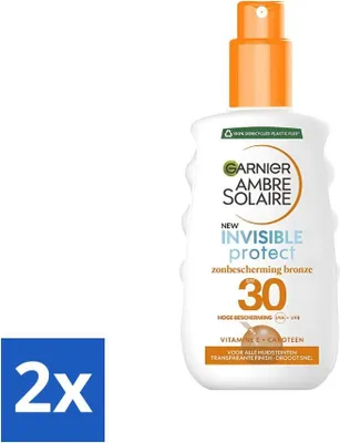 Produktbild von Garnier - Ambre Solaire - Invisible Protect Refresh - Transparentes Bronze-Sonnenschutzspray - LSF 30 - 200 ml - Vorteilspack - 2 Stücke