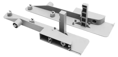 Produktbild von GTV Innenfront-Verbinder, hoch, für 2 Relingsets, für Schubladensystem Modern Box, weiß – Anwendung auf der mittleren Schublade | Högert Technik