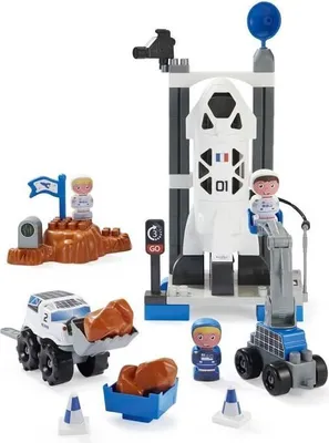 Produktbild von Bausatz Raumstation, Weltraum Rakete mit Startrampe, 3 Figuren, Fahrzeug, Abrick Konstruktionsspielzeug ab 18 Monaten, Ecoiffier