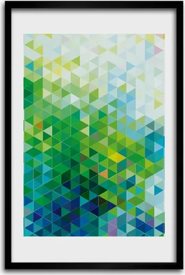 Produktbild von Bild - Bilderrahmen - 40 cm x 60 cm - MDF - Rahmen - Wandkunst - Abstraktion Dreiecke