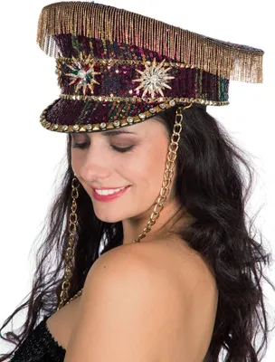 Produktbild von Glitzer General Militärmütze mit Strass