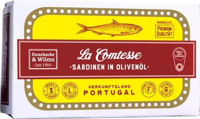 Image de Sardines à l'huile d'olive avec peau et avec arêtes (plain), 125 g