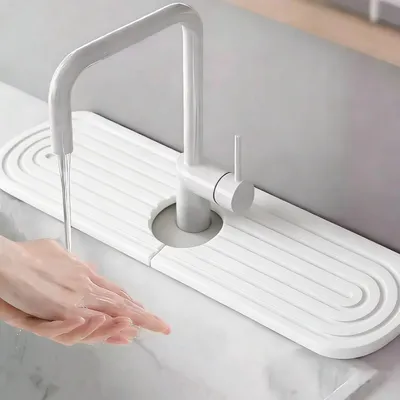 Productafbeelding van Waterdichte afdruipmat, 40 x 10 cm, geschikt voor spoelbakken en kraan, beschermt tegen waterschade