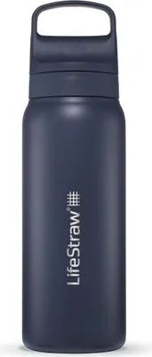 Immagine prodotto di LifeStraw bottiglia con filtro per acqua Go 2.0 in acciaio inox Aegean Sea Blue isolata da 1 litro - Blu