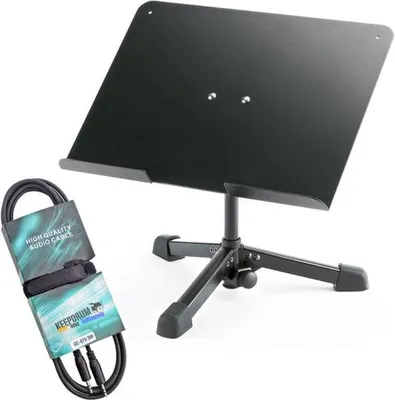 Image de K&M 12140 pied de table universel avec GC075 câble mini-jack 3m