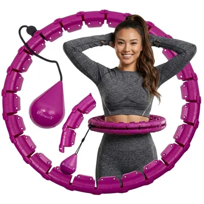 Zdjęcie produktu dla Hula Hop z obciążeniem odchudzające Fitness-Star wypustki fioletowe 45 cm