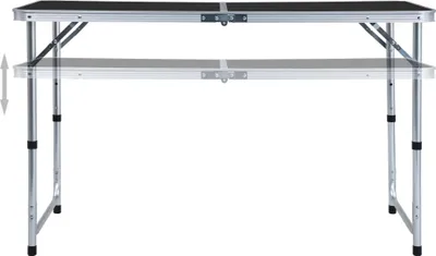 Produktbild von vidaXL Campingtisch Klappbar Grau Aluminium 120x60 cm