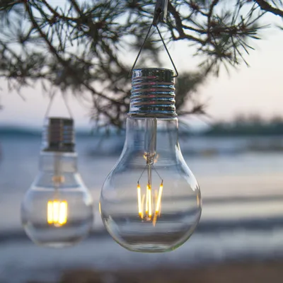 Produktbild von LED-Solar-XL Glühbirne outdoor 18 x 10 cm, warmweißes Filament, Dämmerungssensor