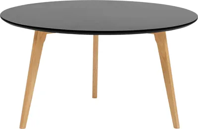 Obrázek produktu pro BELIANI Konferenční stolek černý ø 80 cm vyrobený z MDF a kulatého dřeva. Moderní design