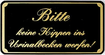 Produktbild von Hinweisschild Toilette - BITTE KEINE KIPPEN... - Gr. ca. 150 x 75 mm - 308061