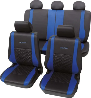 Produktbild von Auto Sitzbezüge Universal Komplett Set 17-teilig - Exclusive blau, Eco Class mit SAB 1 Vario Plus | Autositzbezüge / Schonbezüge von PETEX